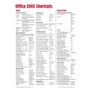Microsoft Office 2003 Shortcuts Quick Reference Guide (Cheat Sheet of Instructions, Tips & Shortcuts  Laminated Card) Beezix Inc 9781934433287 Books
