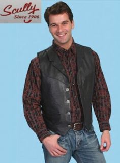 Scully Mens Lamb Leather Lapel Vest 509 at  Mens Clothing store