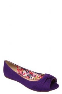 Serina Purple Peep Toe Flats (Wide Width) Shoes