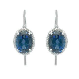 Sterling Silver London Blue Topaz Dangle Earrings Jewelry