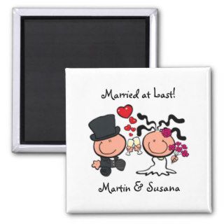 Married at last cartoon Magnet