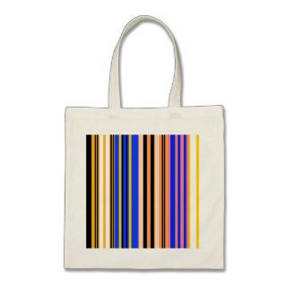 Marine blue yellow and white stripes tote bag