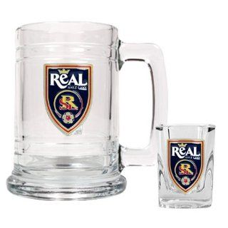 BSS   Real Salt Lake MLS Glass Tankard and Square Shot Glass Set   Primary Team Logo 