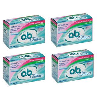 o.b. Pro Comfort Super/Regular 18 count Tampons (Pack of 4) O.B. Feminine Hygiene