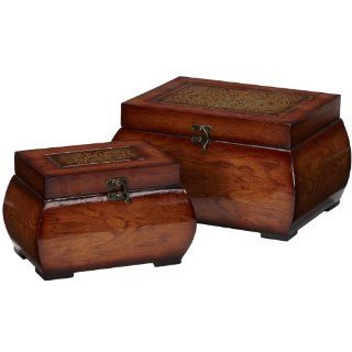 Nearly Natural 527 Decorative Lacquered Wood Chests, Set of 2   Decorative Boxes