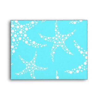 Starfish Pattern in Turquoise and White. Envelopes