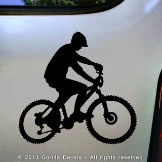 Mountain Bike Biking Cycle Vinyl Decal Bumper Sticker Car Laptop BLACK   Wall D?cor Stickers