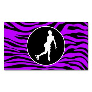 Electric Purple Zebra Stripes; Figure Skating Business Card