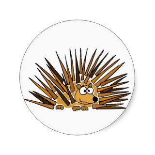 AD  Porcupine Art Cartoon Round Sticker