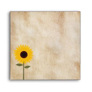 Sunflower Rustic Distressed Paper Look Envelope