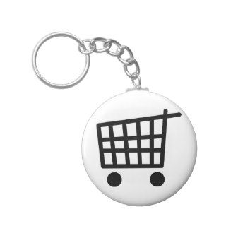 black shopping trolley key chains