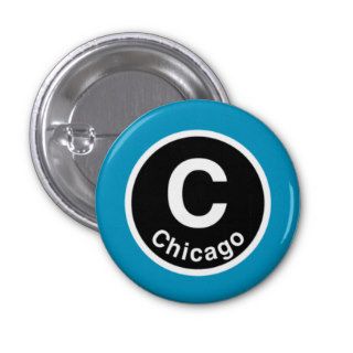 Chicago L Chicago Blue Line Pin