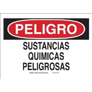Brady 39161 Premium Fiberglass Spanish Sign, 14" X 10", Legend "Quimicos Peligrosos" Industrial Warning Signs