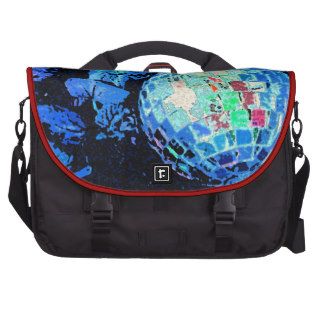 Big Blue Disco Ball Laptop Messenger Bag