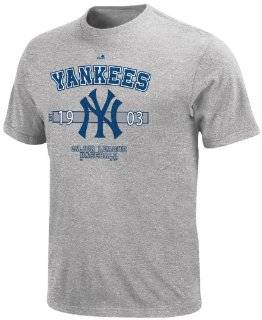 MLB Mens New York Yankees Opening Series Short Sleeve Basic Tee By Majestic (Steel Heather, Large)  Sports Fan T Shirts  Sports & Outdoors