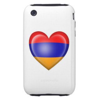 Armenian Heart Flag on White iPhone 3 Tough Covers