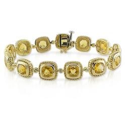 14k Yellow Gold Citrine and 1/5ct TDW Diamond Bracelet (J K, SI1 SI2) Diamond Bracelets