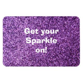 Faux Purple Glitter Magnets