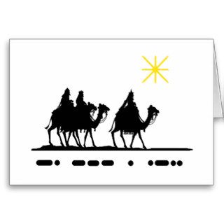 Noel in Morse Code Christmas Card with Wise Men