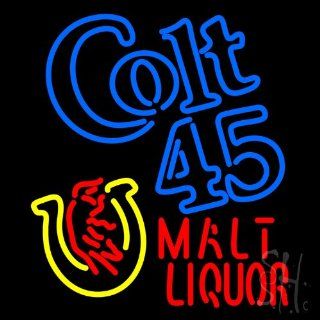 Colt 45 Malt Liquor Neon Sign 24" Tall x 24" Wide x 3" Deep  Business And Store Signs 