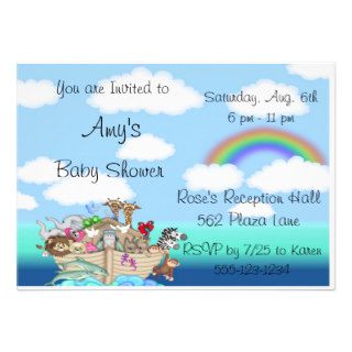 NOAH'S ARK Baby Shower Invitations Announcement