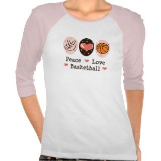 Peace Love Basketball Raglan T shirt