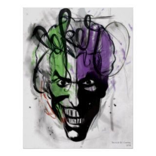 The Joker Neon Airbrush Portrait Posters