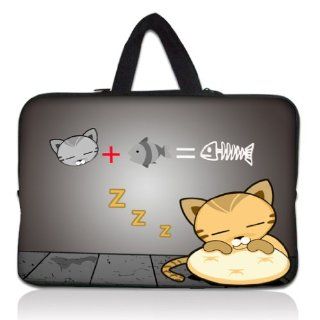 Cat happiness 14" 14.4" inch Notebook Laptop Case Sleeve Carrying bag with Hide Handle for Lenovo Y470 Y480/ASUS A43 N46 X84/Samsung 530 Q470 Q460/DELL Inspiron 14R Vostro 1450 XPS 14/HP DV4 ENVY 4 G4/TOSHIBA 800/SONY EG3/ACER/Thinkpad E420 Comp