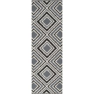 Hand woven Velva Grey Wool Rug (2'6 x 8') Runner Rugs