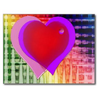 rainbow hearts.post cards