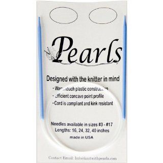 Pearls Circular Blue Knitting Needles 16" Size 7/4.5mm 2 Pack  