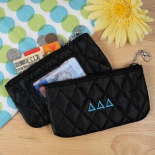 Greek Personalized Quilted Coin Purse with ID Holder Shoes