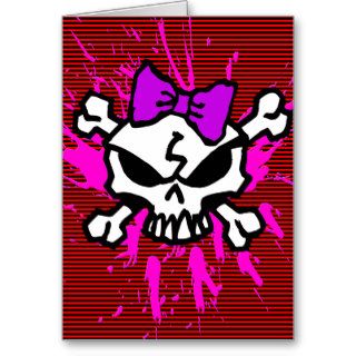 SCARY GIRL SKULL GREETING CARDS