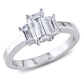 Miadora 18k Gold 1ct TDW Baguette Three Stone Diamond Ring (D E, SI1 SI2) Miadora Engagement Rings