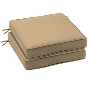 Arden Twilight Solid Khaki Outdoor Seat Cushion (2 Pack) DISCONTINUED FB09412B 9D2