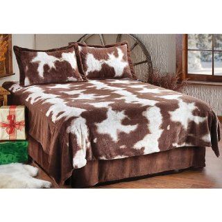 Plush "Cowskin" Fleece Coverlet Bedding Set, TWIN   Comforter Sets