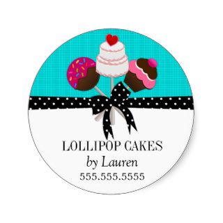 Cake Pops Turquoise Stickers