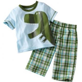 Carters Boys 12 24 Months Green Dinosaur Pajama Set (24 Months, Green) Clothing