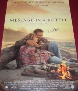 Kevin Costner Message in a Bottle Hand Signed Autographed 27 x 40 Theatre Movie Poster Loa Entertainment Collectibles