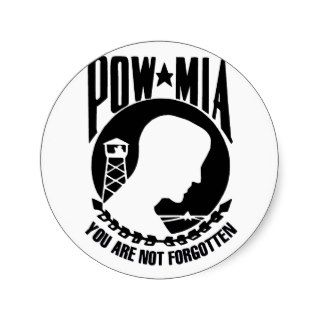 POW MIA Logo LIGHT Round Stickers