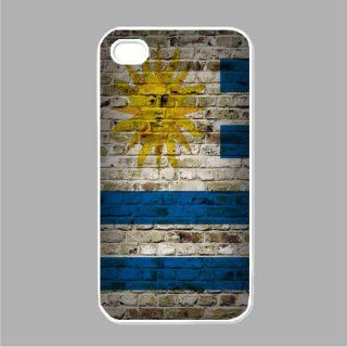 Flag of Uruguay Brick Wall Design iPhone 4s White Case Cell Phones & Accessories