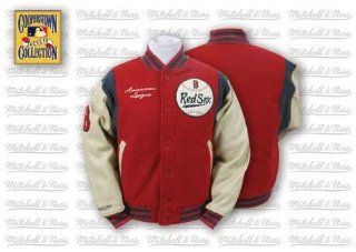 Red Sox Mitchell & Ness Leather Wool Jacket 52  Sports Fan Outerwear Jackets  Sports & Outdoors