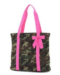 Camouflage Cotton Quilted Large Shopping Tote for Women (Pink) Clothing