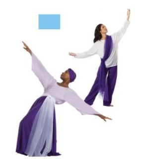 Praise Dance Chiffon scarf/sash  LIGHT BLUE 1SIZ Clothing