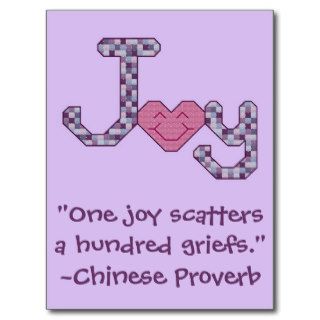 Joy Chinese Proverb Postcard