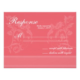 Wedding Response Card   Honeysuckle Pink Floral Personalized Announcements