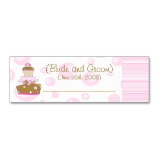 Pink and Brown Cake Place Card Business Cards
