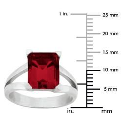 10k Gold Prong set Synthetic Garnet Contemporary Split Shank Ring Gemstone Rings