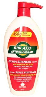 Rub A535 Antiphlogistine Extra Strength Cream 450g (16oz) Value Size (Warm Penetrating Relief for Muscle, Joint, Back Pains and Arthritis)   Made in Canada Health & Personal Care