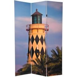 Canvas 6 foot Double sided Lighthouses Room Divider (China) ORIENTAL FURNITURE Decorative Screens